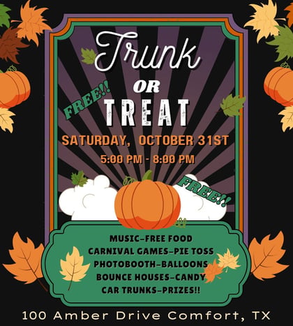 Trunk or Treat at Comfort Baptist Church in San Antonio
