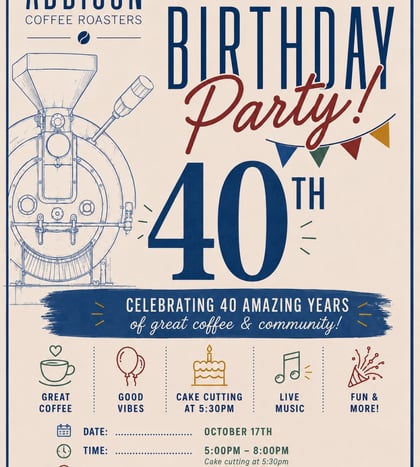 Addison Coffee Roasters 40th Birthday Party in Dallas-Fort Worth