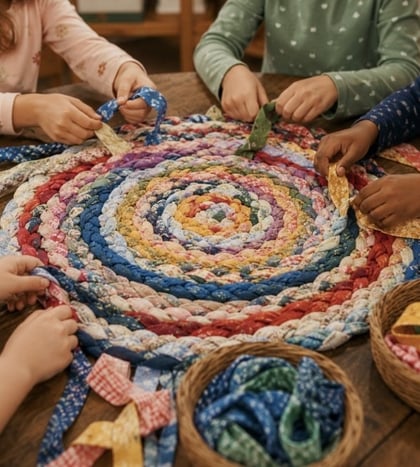 Community Rag Rug Making at Kuhlmann-King Historical Complex in San Antonio