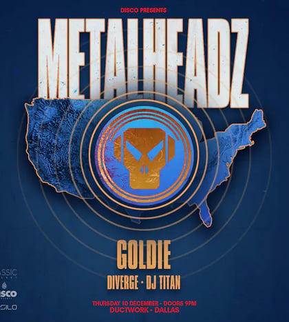 Goldie, Diverge and DJ Titan at Ductwork in Dallas